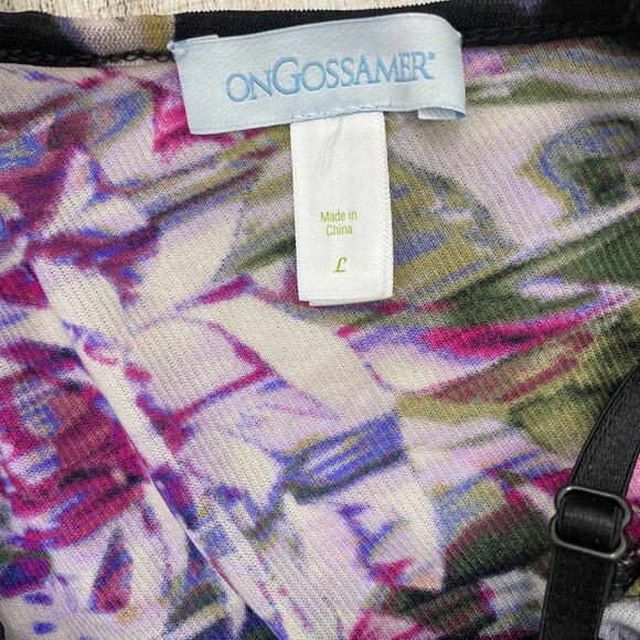 On Gossamer Printed Mesh Nightie Chemise Large Style #88204 NWT NEW - Picture 7 of 10